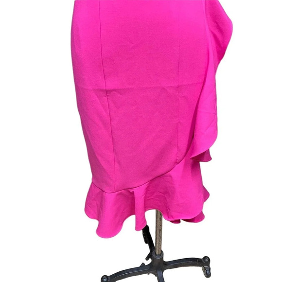 LIKELY Laverna Ruffle‎ Midi Dress Fuchsia Pink Size 0 - Picture 4 of 13